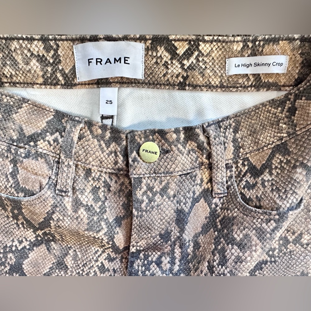 Frame Python Print Coated Denim - Picture 4 of 7